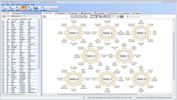 Perfect Table Plan seating software version 5.2