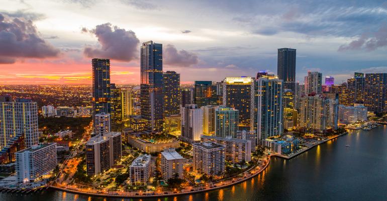 Financial district in Miami
