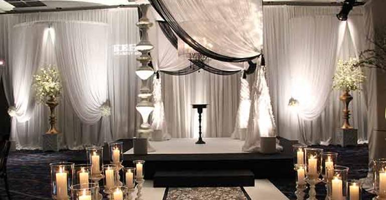 A dramatic Wedding Gallery vignette at The Special Event 2013 from Kehoe Designs Chicago