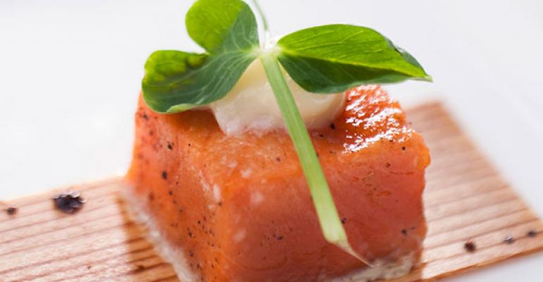 From Culinary Capers Catering Juniper Glazed Cedar Baked Salmon with Elderflower Mayonnaise