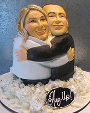 Cake looks like bridal couple